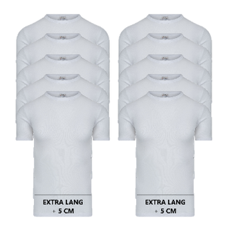 øst egetræ jubilæum 10-pack Extra lange heren T-shirts met ronde hals M3000 Wit - Maxx owen  boxershorts